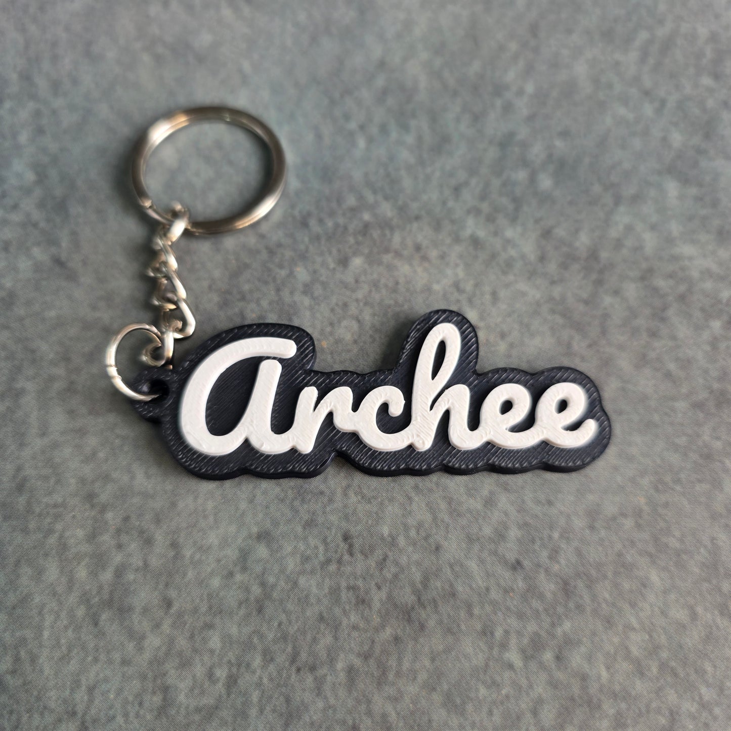 Two-Tone Custom Name Keyring