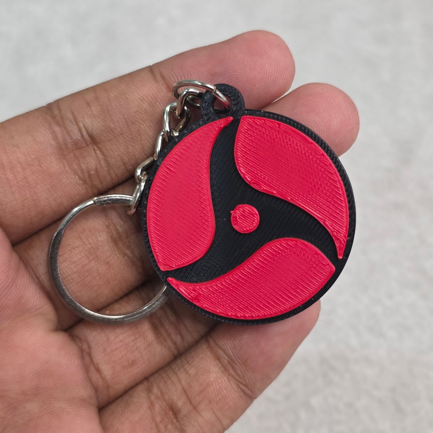 Itachi Uchiha Mangekyou Sharingan Keychain | Two Tone Naruto Keyring