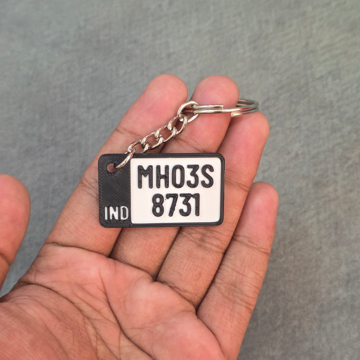 Two Wheeler Number Plate Keychain | Multiline Number Plate Keyring