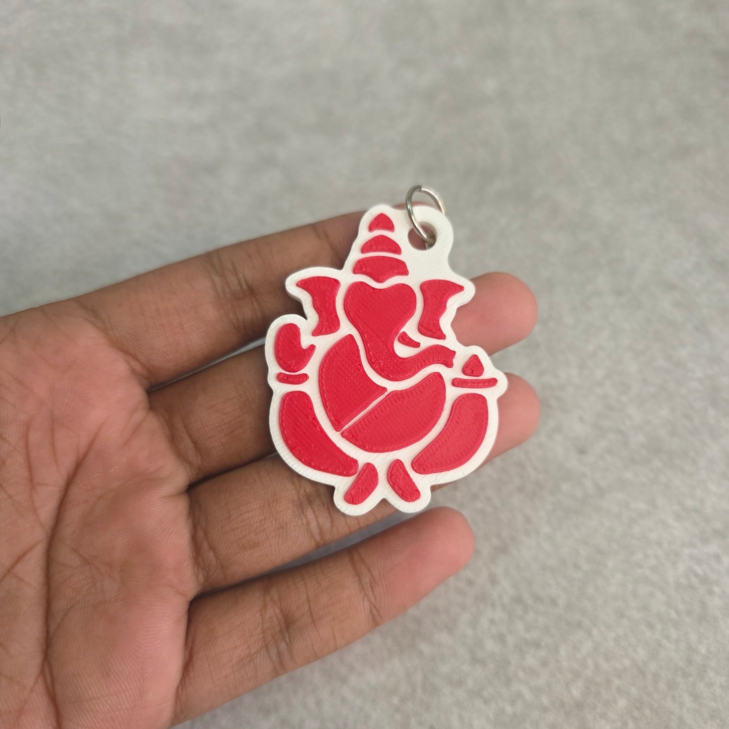 Stacked Crown Lord Ganesh Keychain | Two Tone Hindu God Ganpati Key Ring