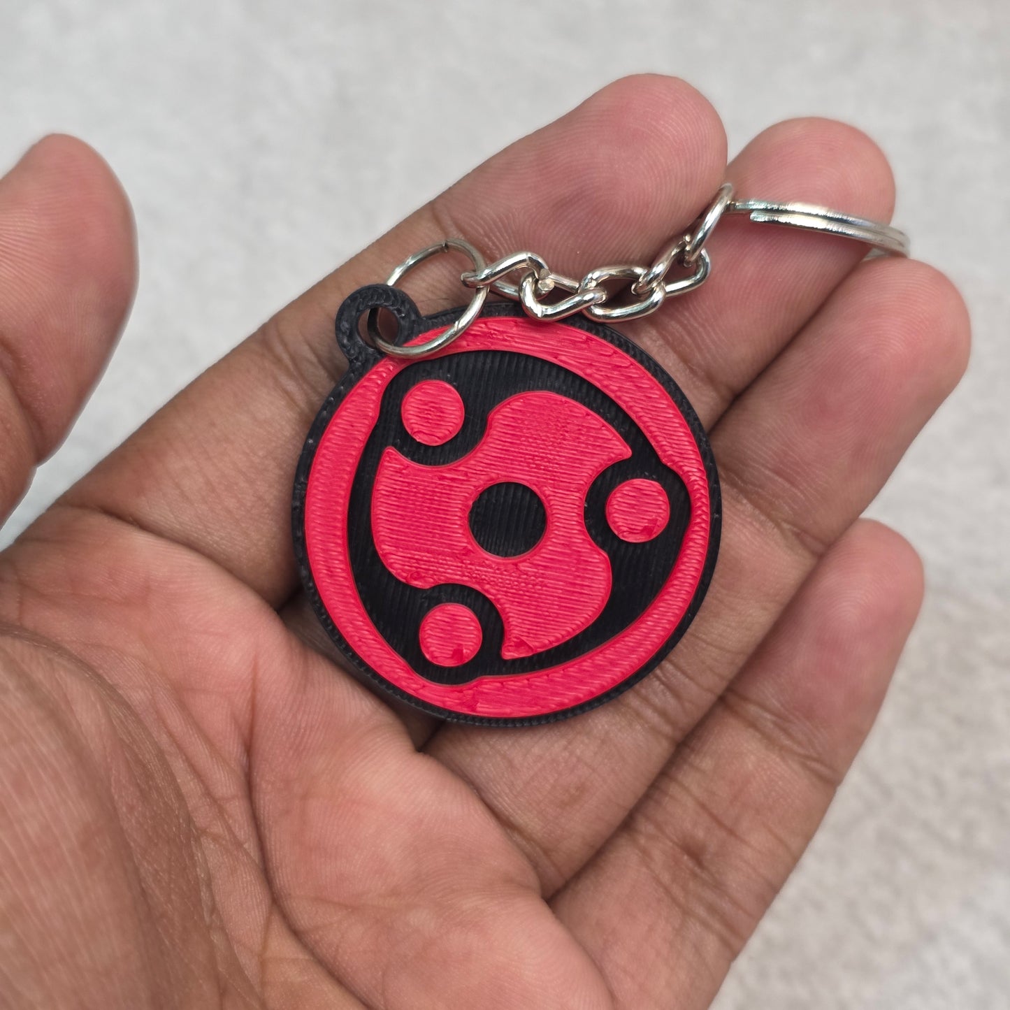Madara Uchiha Mangekyou Sharingan Keychain | Two Tone Naruto Keyring