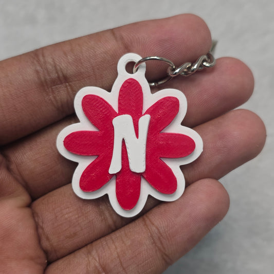 Cosmos Flower Keychain with Initials | Cosmos Bag Charm