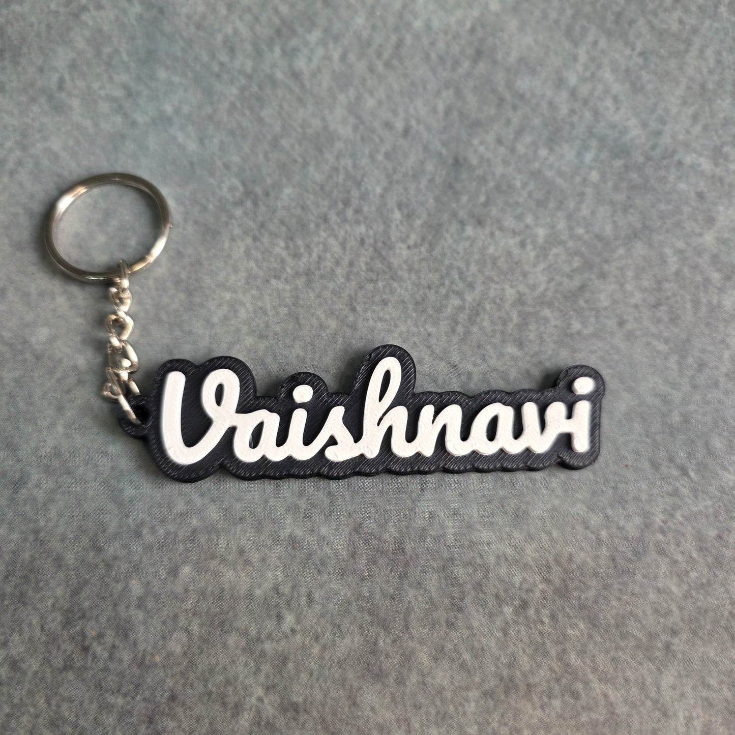 Two-Tone Custom Name Keyring