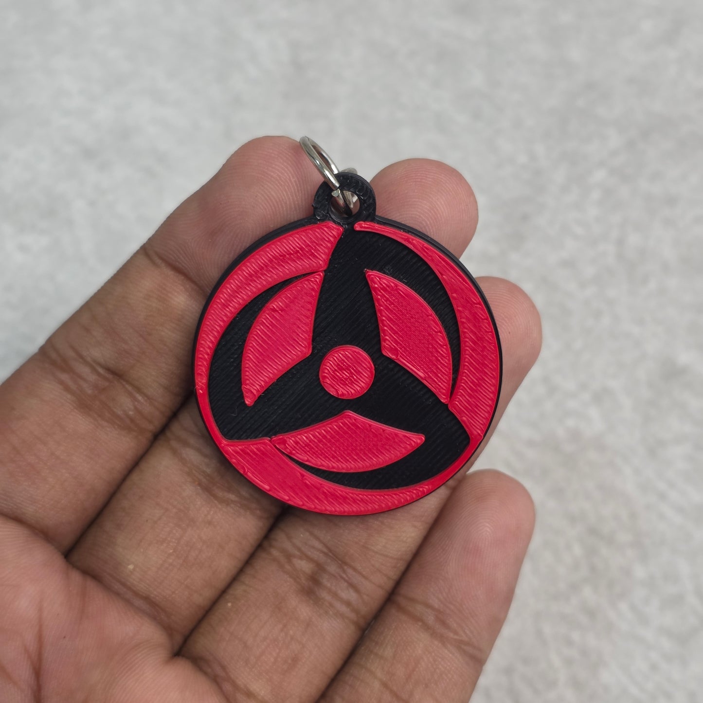 Obito Uchiha Mangekyou Sharingan Keychain | Two Tone Naruto Keyring