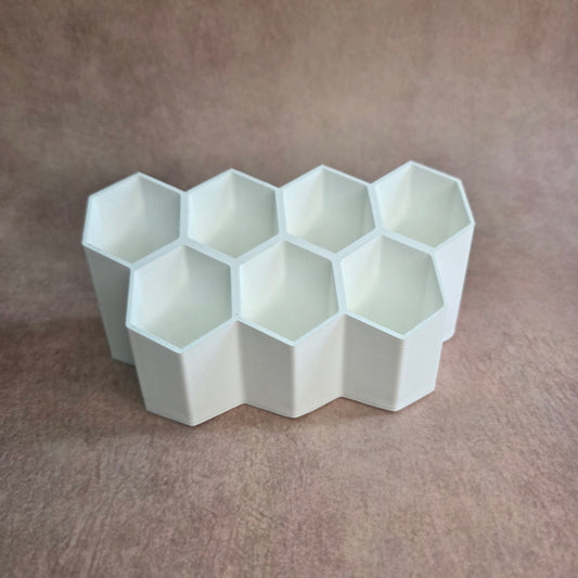 Honeycomb Pen Stand | 7 Compartment Hexagonal Desk Organizer