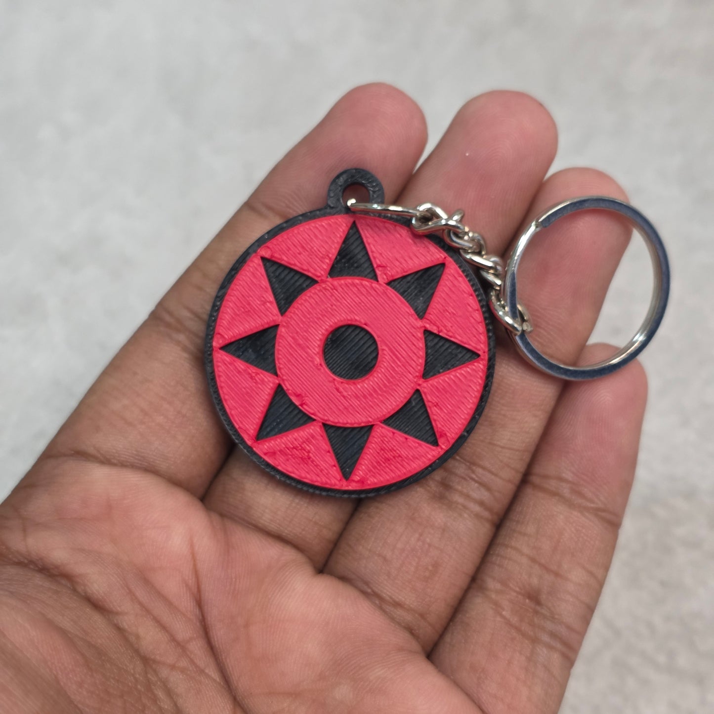 Sarada Uchiha Mangekyou Sharingan Keychain | Two Tone Naruto Keyring