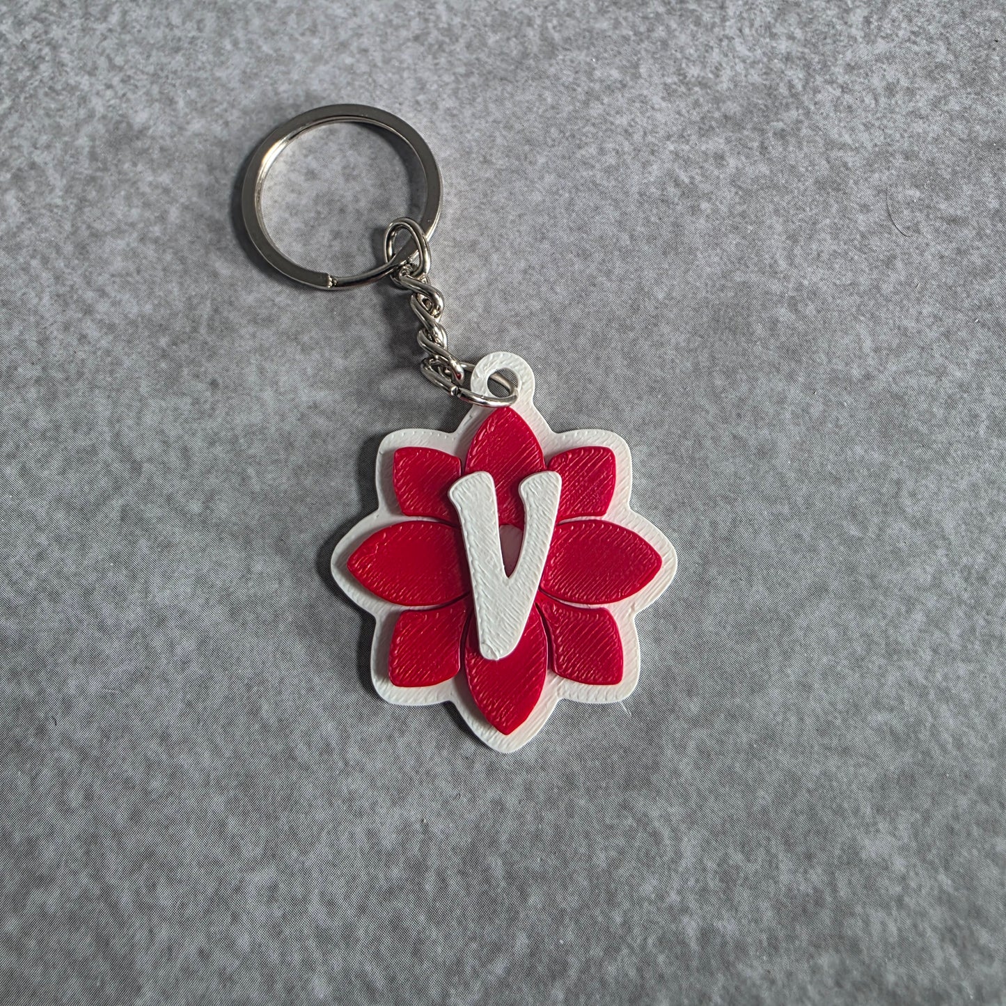 Lotus Flower Keychain with Initials | Lotus Bag Charm