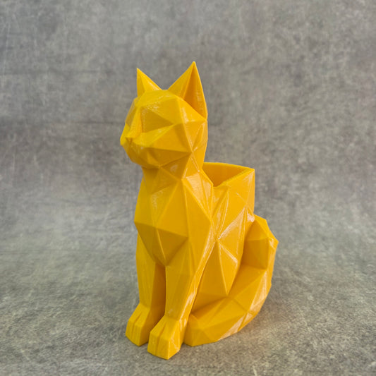 Geometric Cat Pen Holder | Asthetic Pen Holder for Office and Home