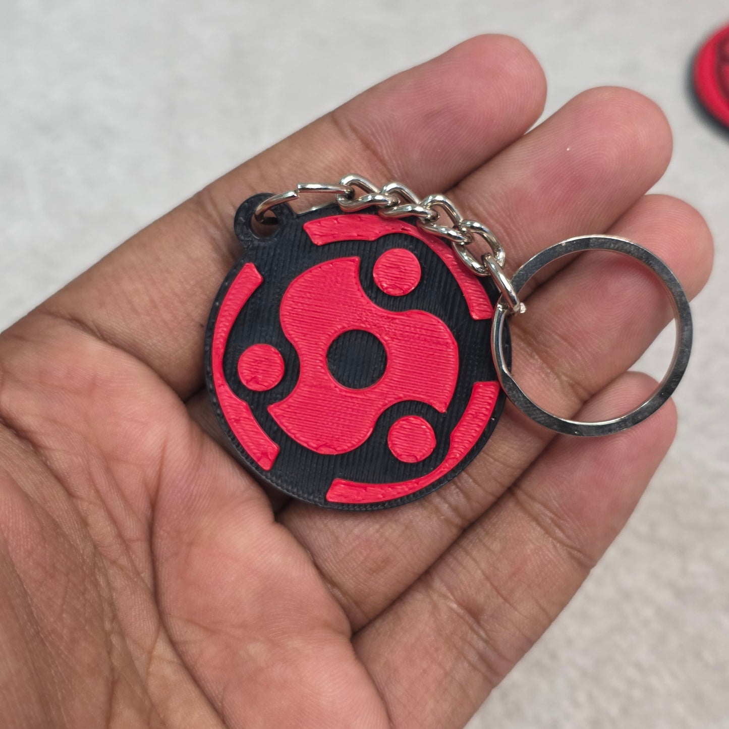 Madara Uchiha Eternal Mangekyou Sharingan Keychain | Two Tone Naruto Keyring