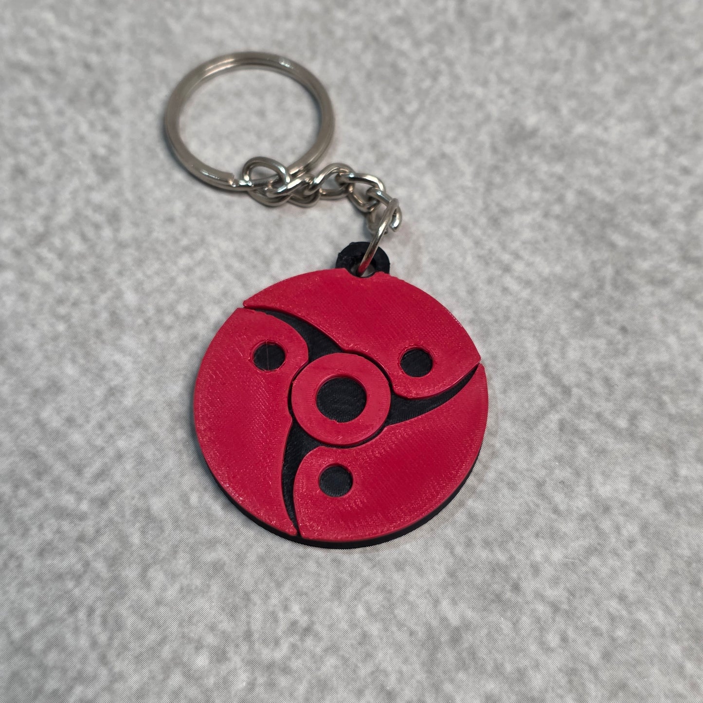 Fugaku Uchiha Mangekyou Sharingan Keychain | Two Tone Naruto Keyring