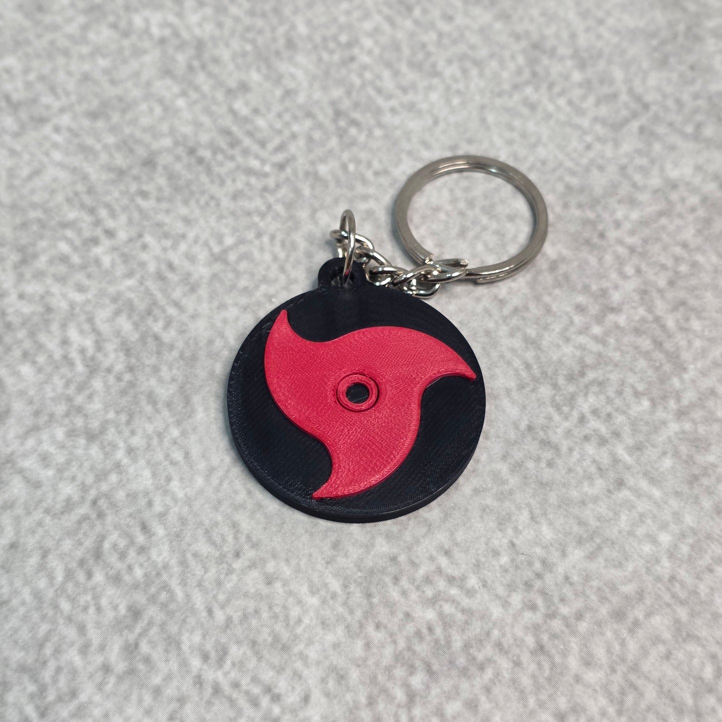 Naka Uchiha Mangekyou Sharingan Keychain | Two Tone Naruto Keyring