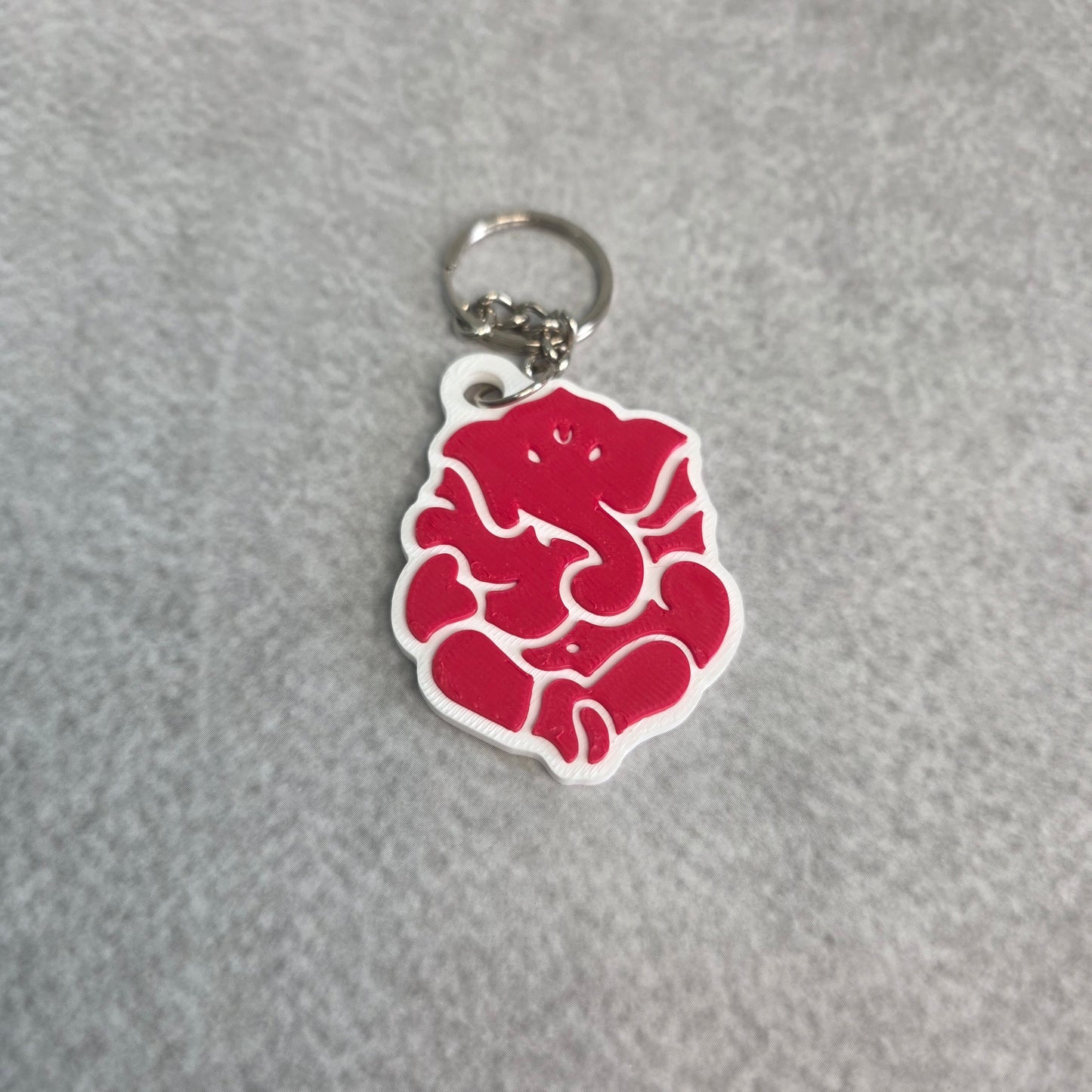 Leaf Crown Lord Ganesh Keychain | Two Tone Hindu God Ganpati Key Ring