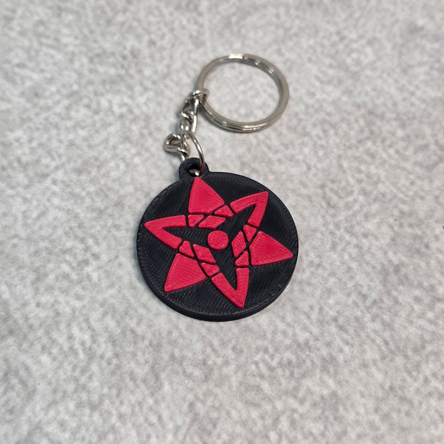 Sasuke Uchiha Eternal Mangekyou Sharingan Keychain | Two Tone Naruto Keyring