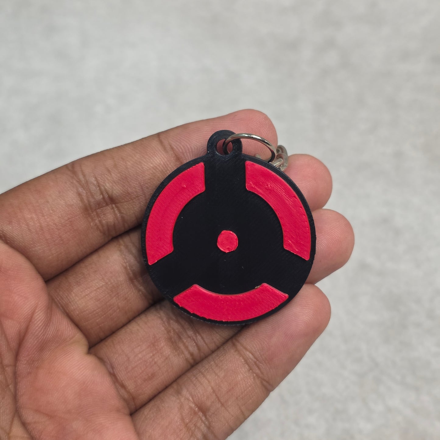 Izuna Uchiha Mangekyou Sharingan Keychain | Two Tone Naruto Keyring