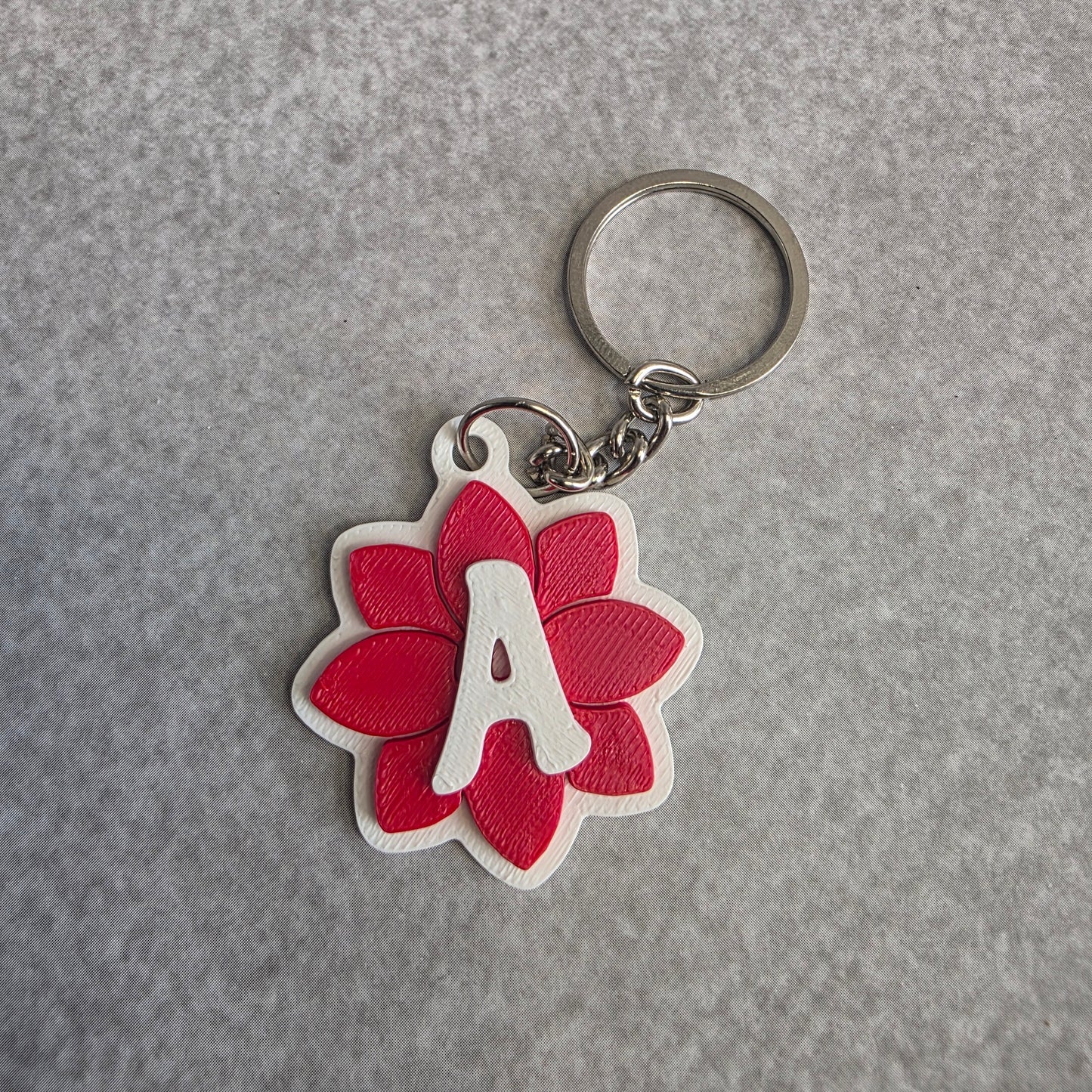 Lotus Flower Keychain with Initials | Lotus Bag Charm