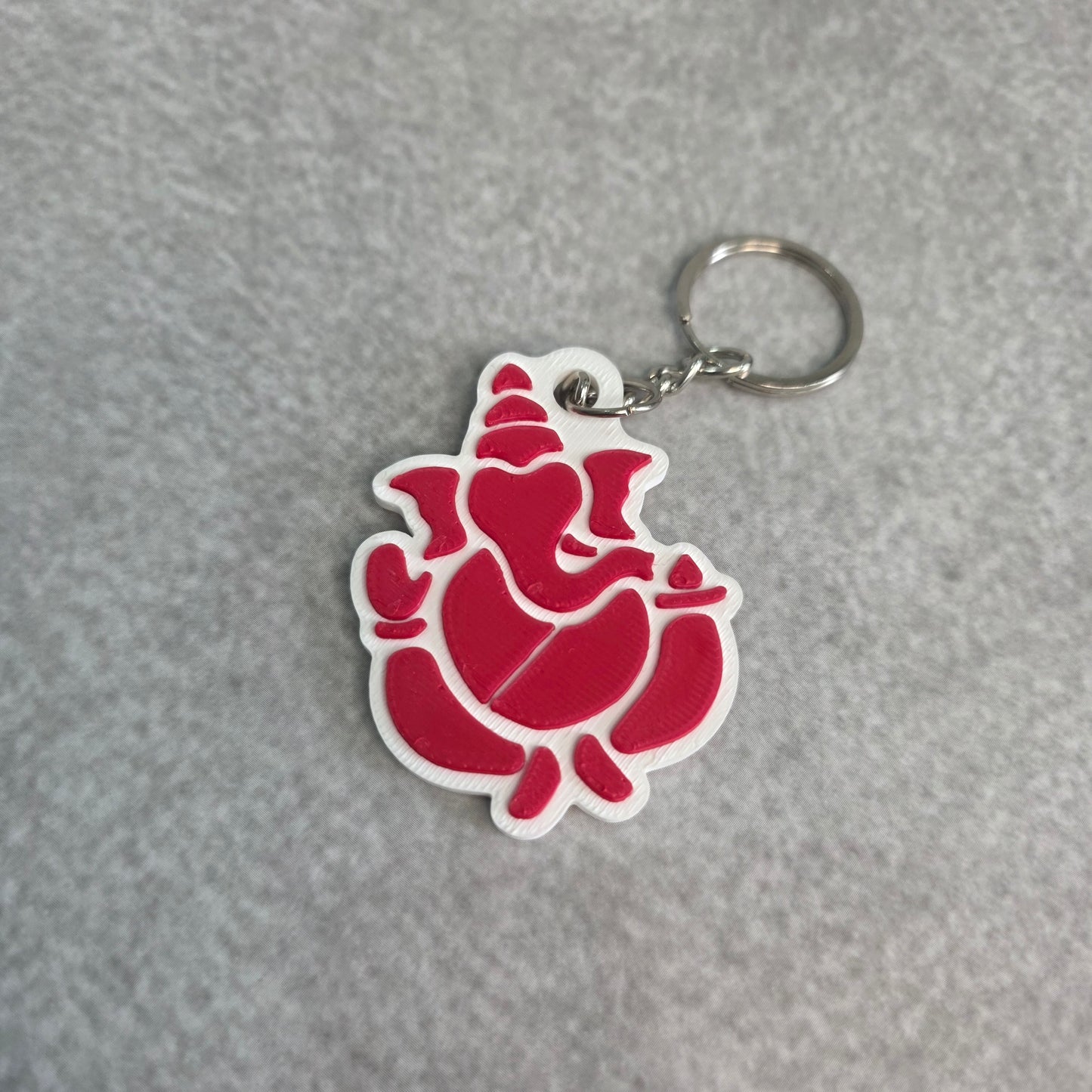 Stacked Crown Lord Ganesh Keychain | Two Tone Hindu God Ganpati Key Ring