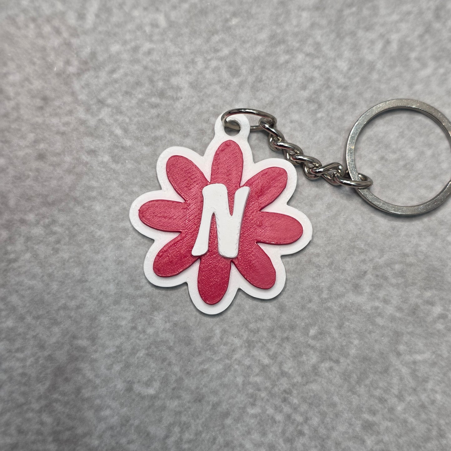 Cosmos Flower Keychain with Initials | Cosmos Bag Charm