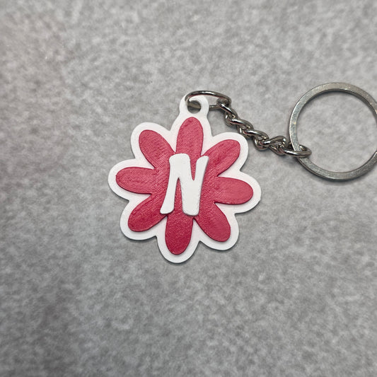 Cosmos Flower Keychain with Initials | Cosmos Bag Charm