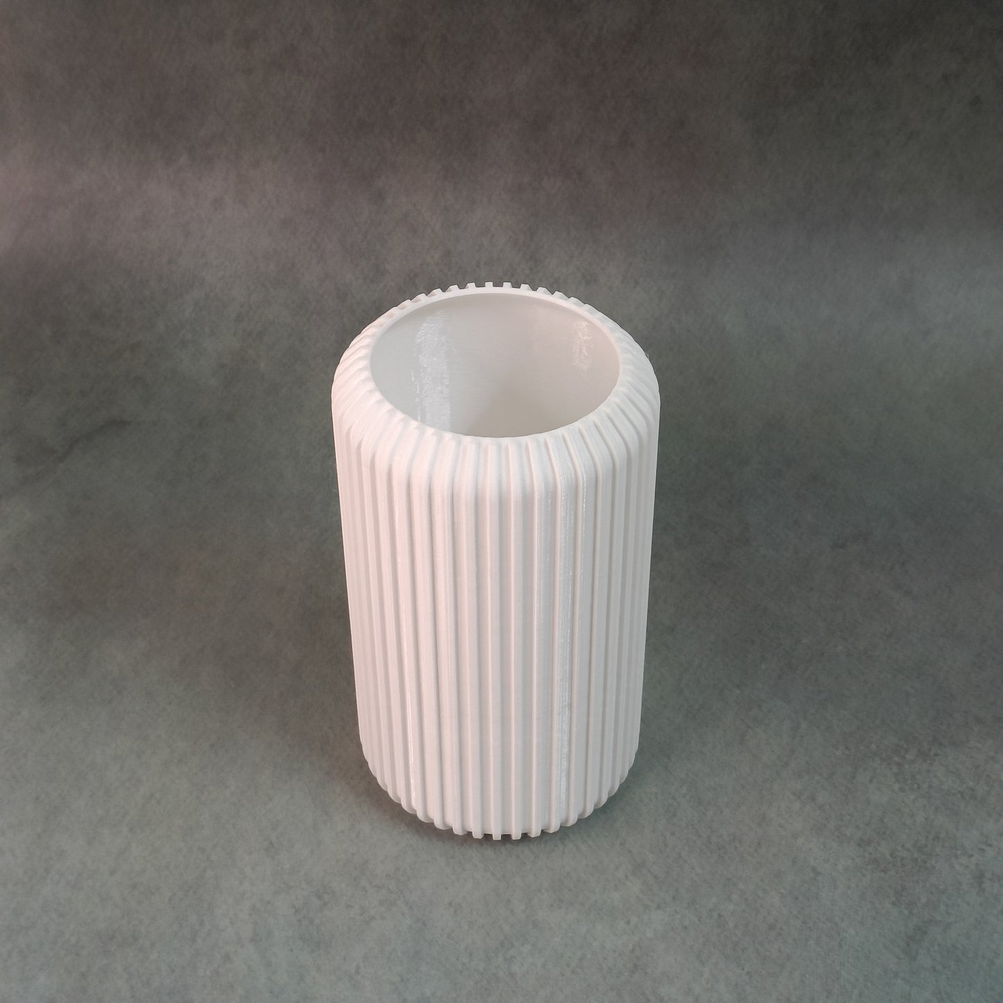 Modern Ribbed Flower Vase for Home Decor | Elegant Vertical Line Design | Minimal Cylinder Pot for Living Room, Table & Office