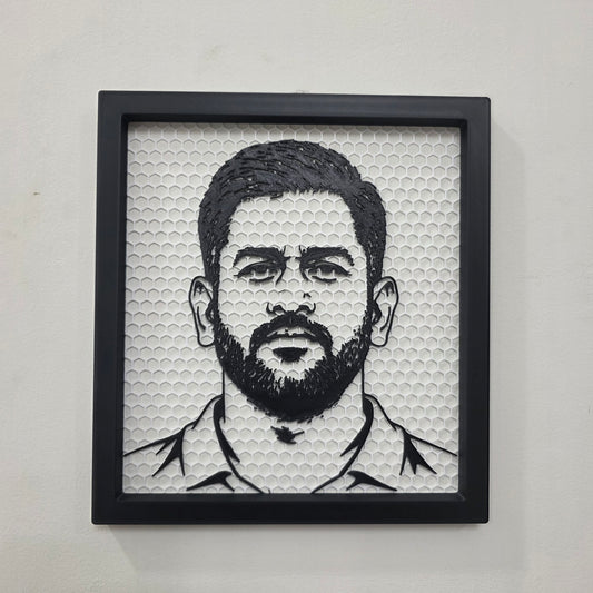 Mahendra Singh Dhoni Hexagonal Net Frame | Hexagonal Net Wall Art