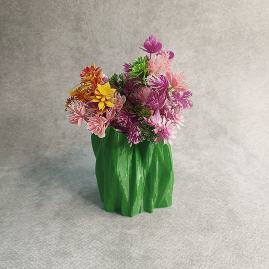Draped Bark-Texture Flower Vase – Organic Tree Trunk Design Decorative Planter for Home & Office