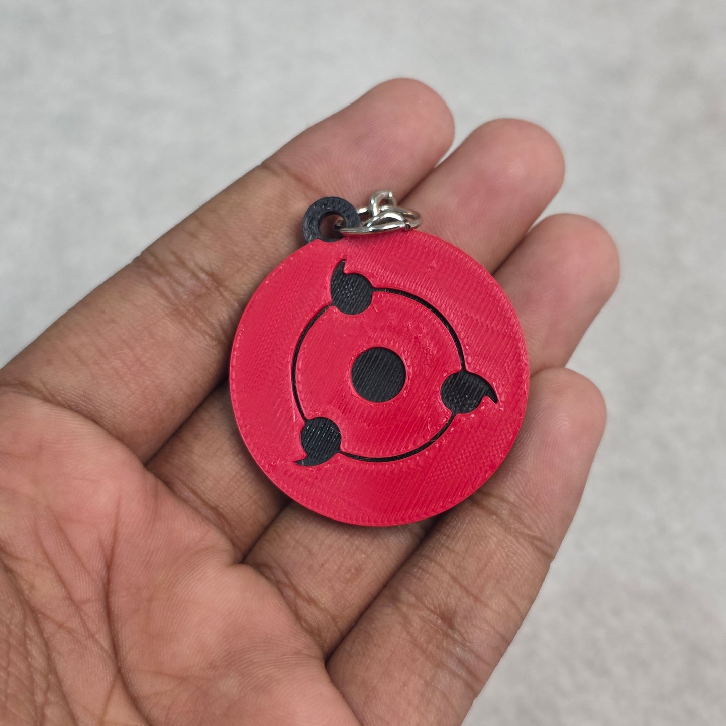 Three Tomoe Sharingan Keychain | Two Tone Naruto Keyring