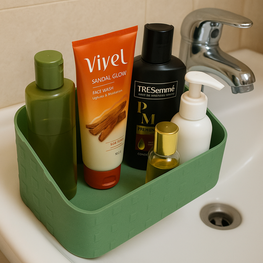 Wall Mounted Shampoo Bottle Holder – Bathroom Storage Tray for Shampoo, Conditioner & Face Wash