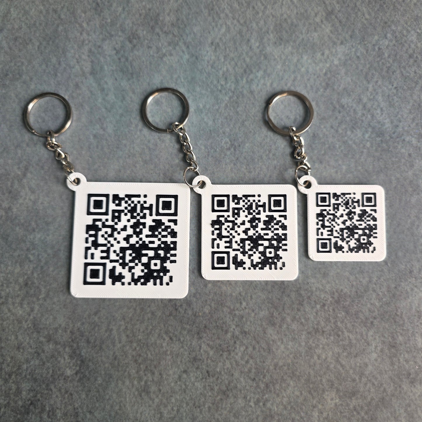 Two-Tone Custom QR Code Keychain | Scannable Square Keyring