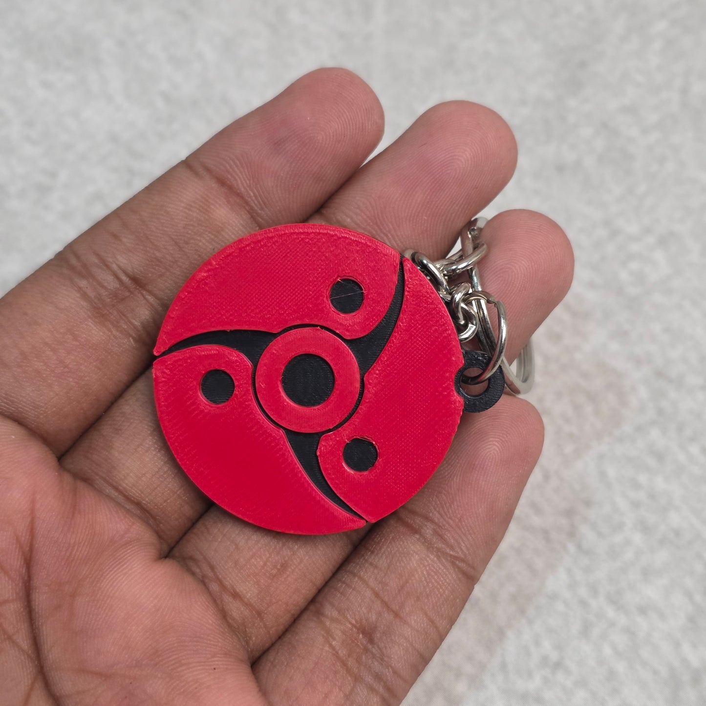 Fugaku Uchiha Mangekyou Sharingan Keychain | Two Tone Naruto Keyring