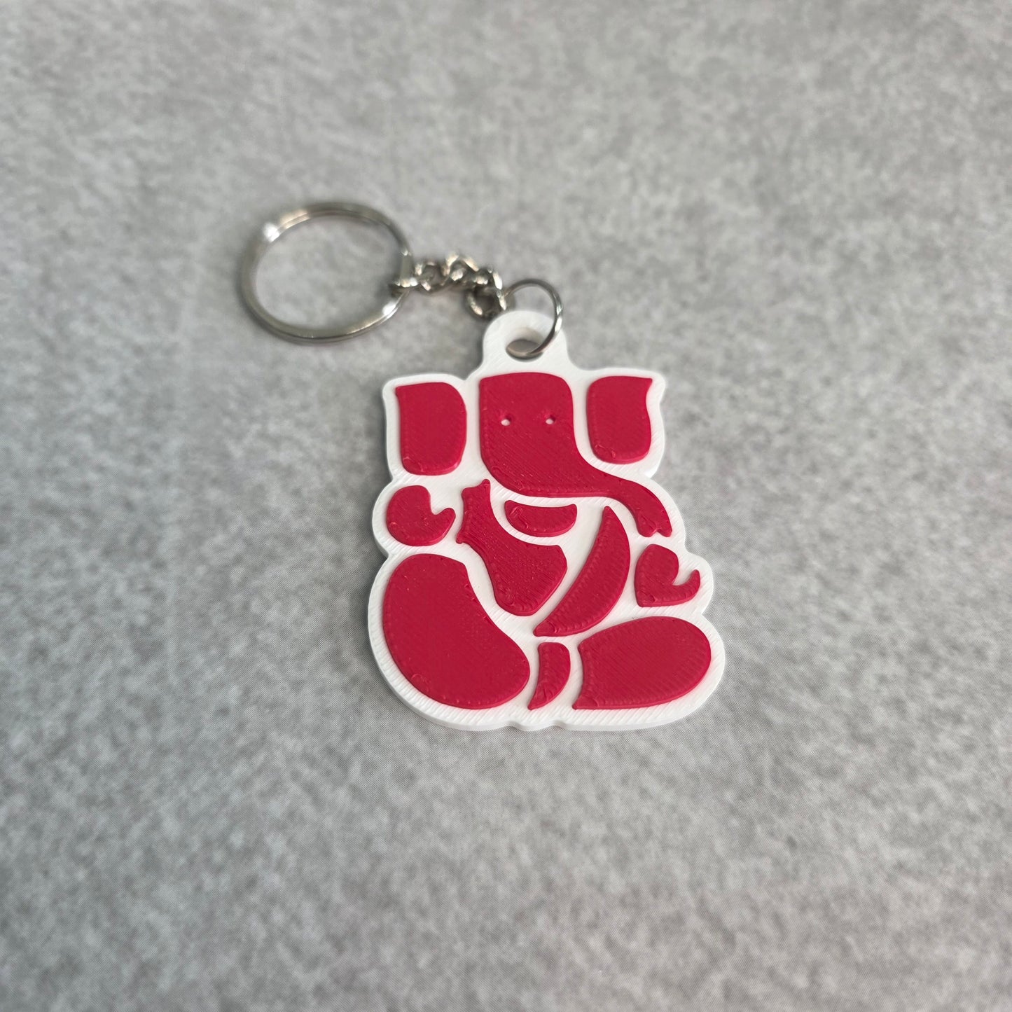 Bold Block Lord Ganesh Keychain | Two Tone Hindu God Ganpati Key Ring