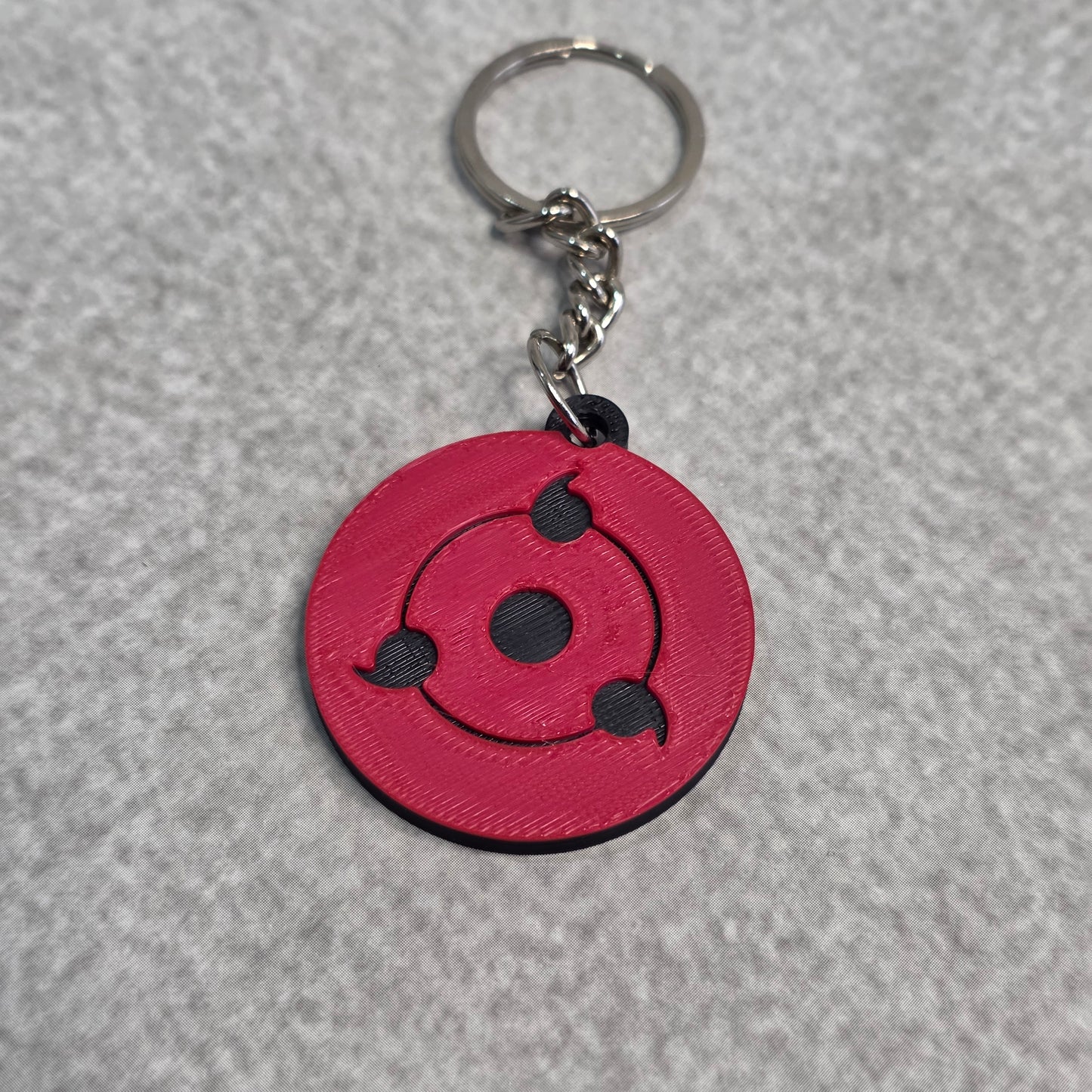 Three Tomoe Sharingan Keychain | Two Tone Naruto Keyring