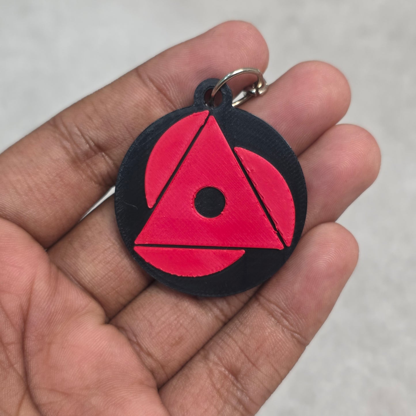 Baru Uchiha Mangekyou Sharingan Keychain | Two Tone Naruto Keyring