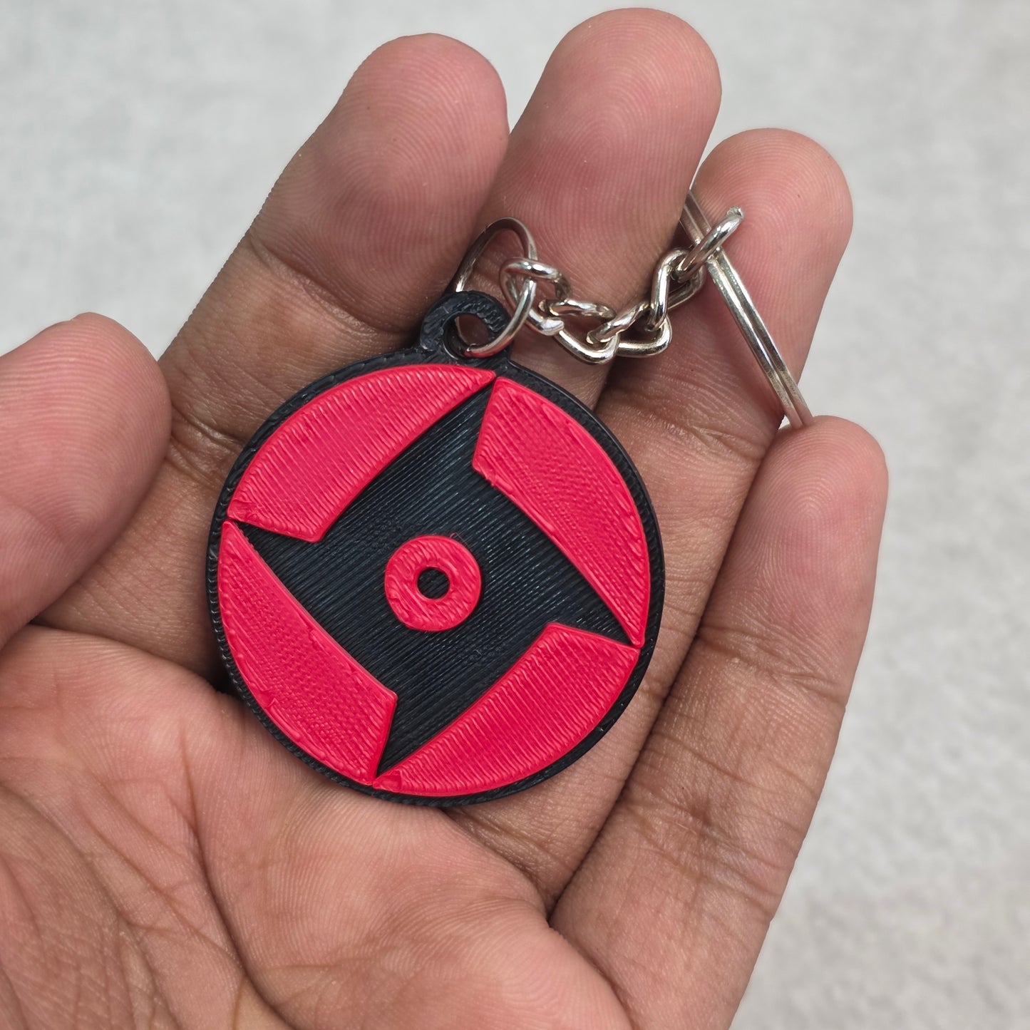 Shisui Uchiha Mangekyou Sharingan Keychain | Two Tone Naruto Keyring