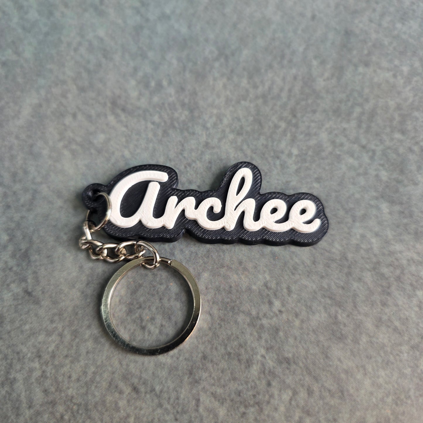 Two-Tone Custom Name Keyring