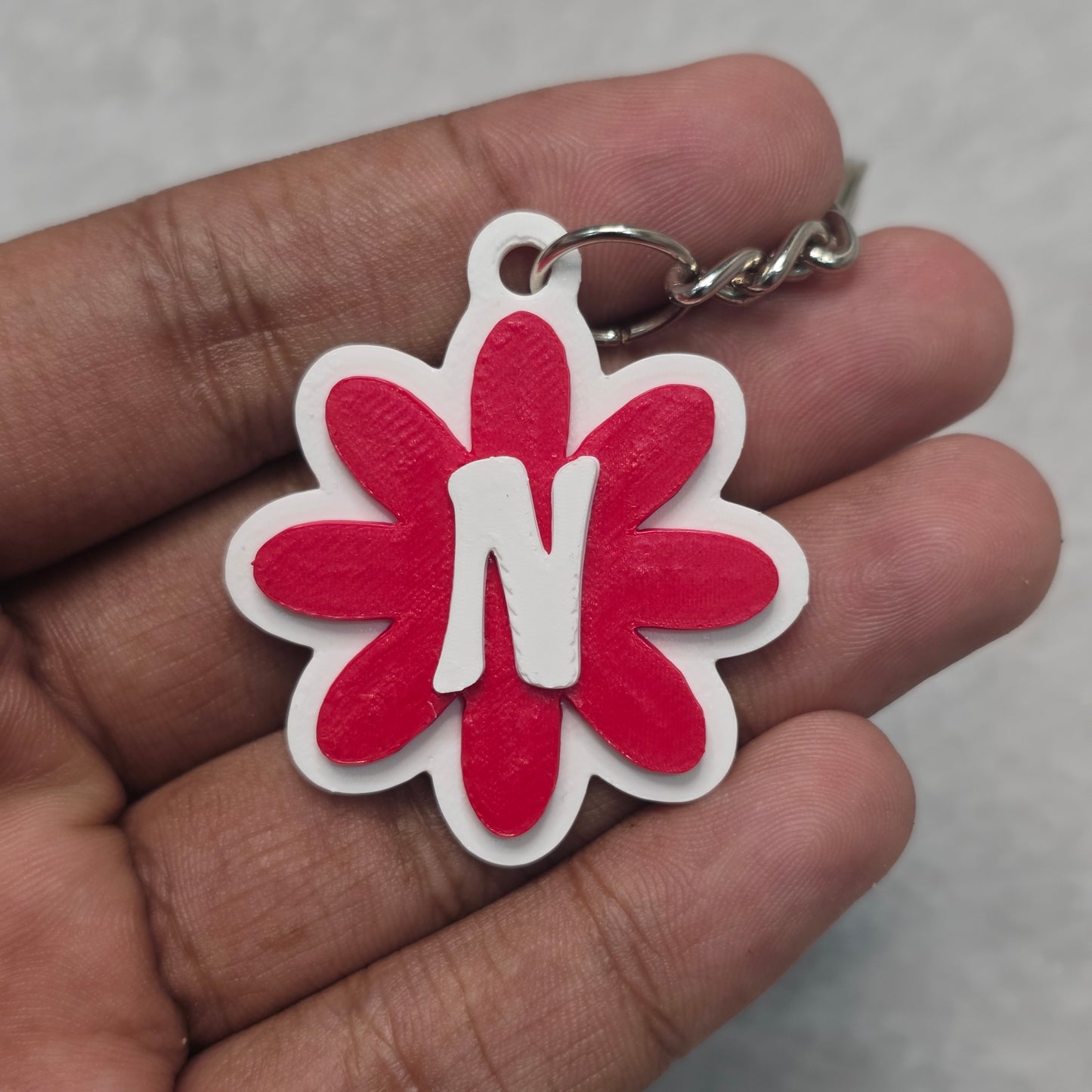 Cosmos Flower Keychain with Initials | Cosmos Bag Charm